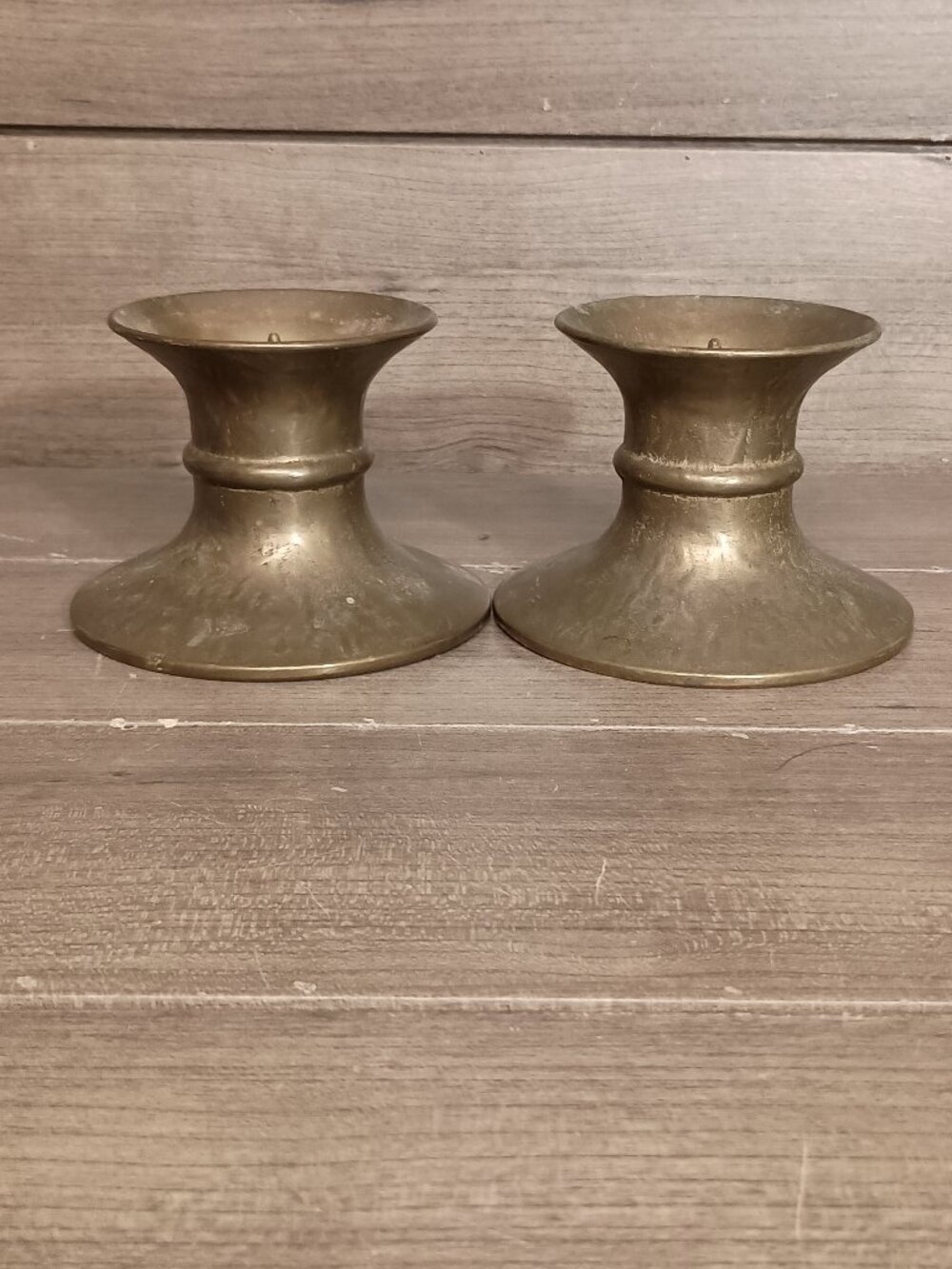 Vintage Solid Brass Candle Holders Set of 2 Unbranded